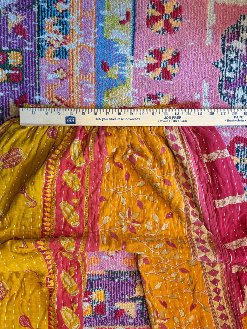 Jaded Gypsy Kantha Sunrise Ruffle Pants Quilted Patchwork Boho One Size - Picture 11 of 12
